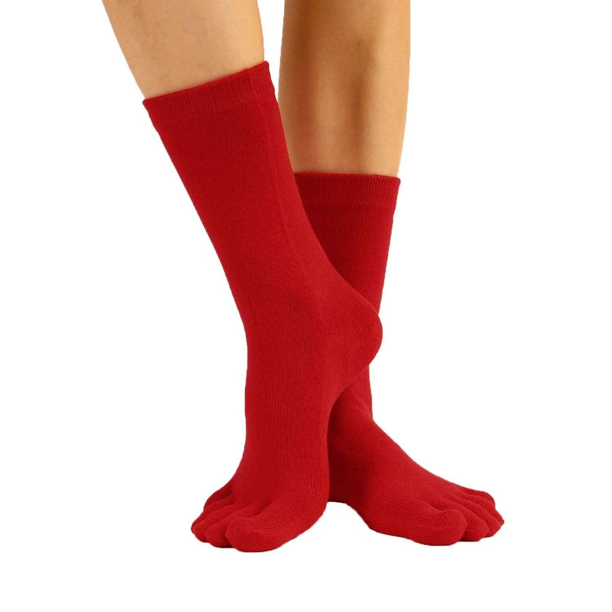 Toe Socks Essential Mid-Calf Red