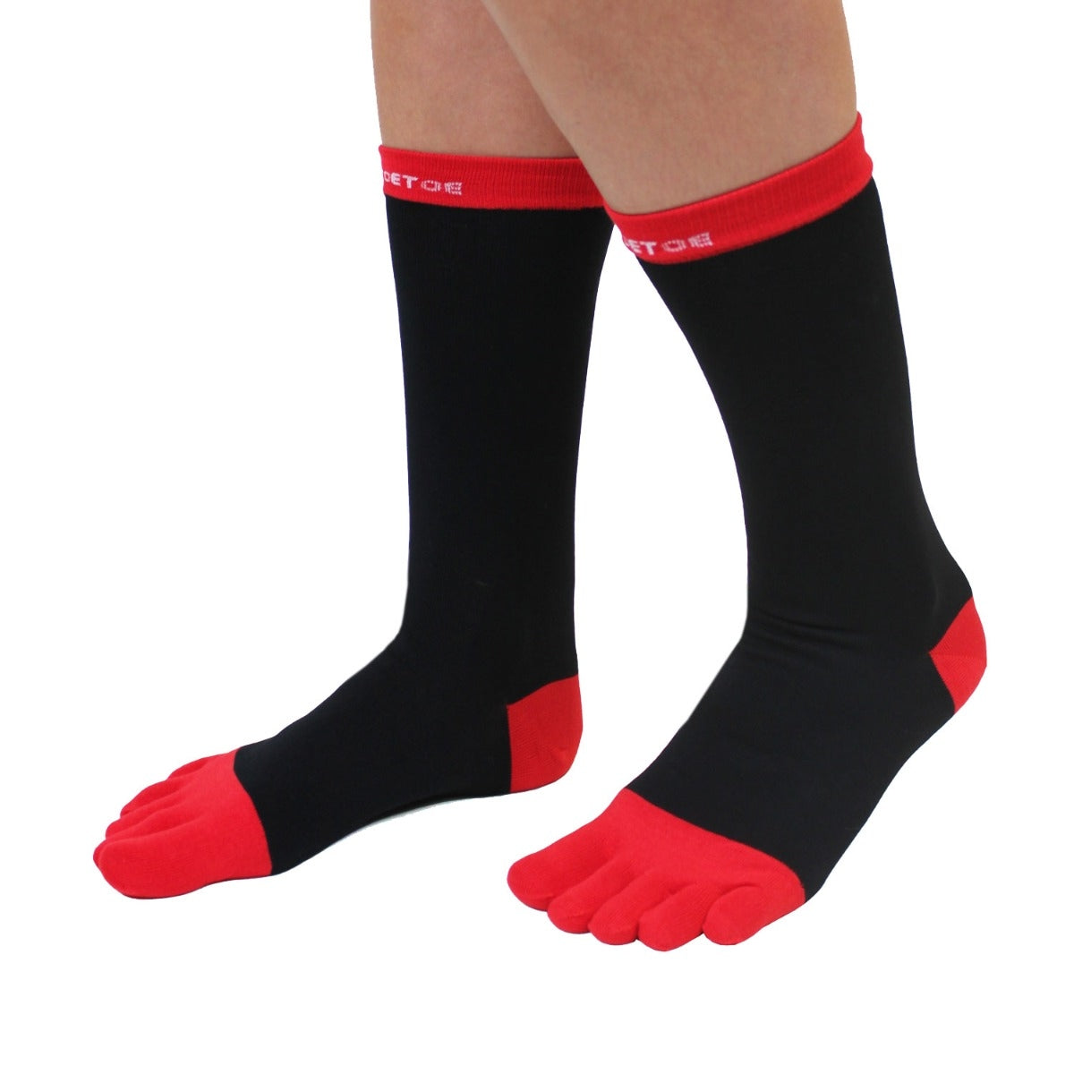 Toe Socks Mens Business Black/Red