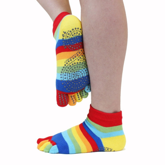 Toe Socks Yoga & Pilates anti-slip Rainbow ankle socks 35-47