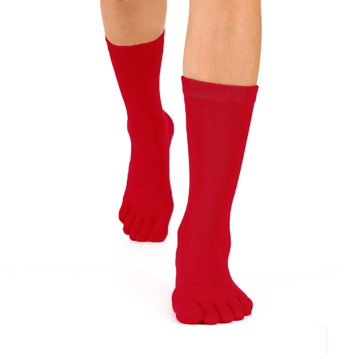 Toe Socks Essential Mid-Calf Red