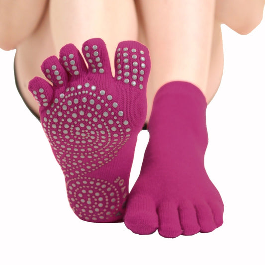 Toe Socks Yoga & Pilates anti-slip Fuchsia ankle socks 35-38