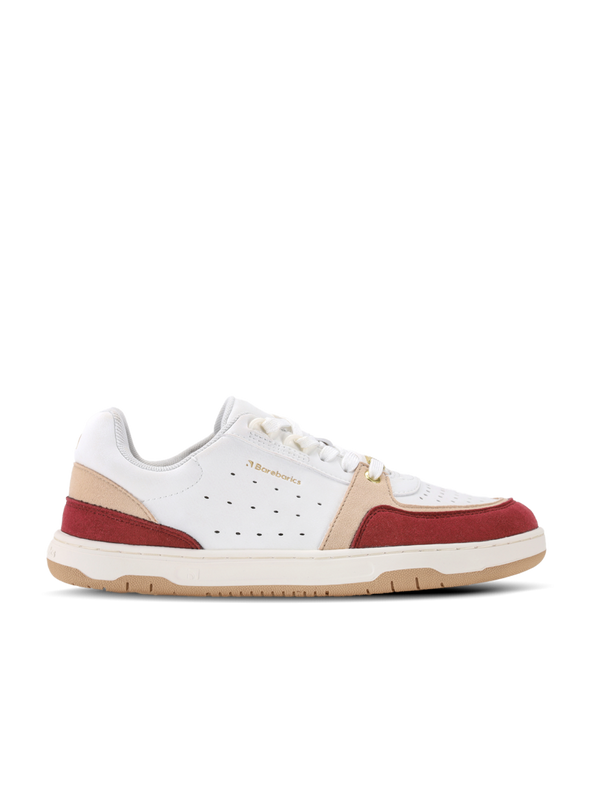 Barebarics Wave 2.0 – fehér és bordó barefoot sneaker